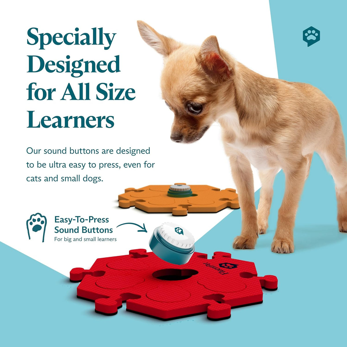 Pet Communication Training Buttons - 6 Recordable Sound Buttons with H ...